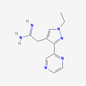 molecular formula C11H14N6 B1483157 2-(1-乙基-3-(吡嗪-2-基)-1H-吡唑-4-基)乙酰胺 CAS No. 2098138-63-5