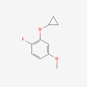 molecular formula C10H11FO2 B14831600 2-Cyclopropoxy-1-fluoro-4-methoxybenzene 