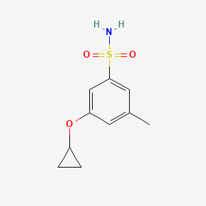 molecular formula C10H13NO3S B14831609 3-Cyclopropoxy-5-methylbenzenesulfonamide 