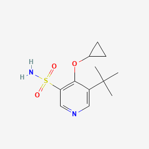 molecular formula C12H18N2O3S B14831618 5-Tert-butyl-4-cyclopropoxypyridine-3-sulfonamide 