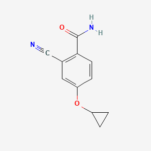 molecular formula C11H10N2O2 B14831625 2-Cyano-4-cyclopropoxybenzamide 