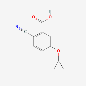 molecular formula C11H9NO3 B14831657 2-Cyano-5-cyclopropoxybenzoic acid 