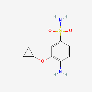 molecular formula C9H12N2O3S B14831659 4-Amino-3-cyclopropoxybenzenesulfonamide 