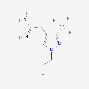 molecular formula C8H10F4N4 B1483167 2-(1-(2-fluoroethyl)-3-(trifluoromethyl)-1H-pyrazol-4-yl)acetimidamide CAS No. 2098089-50-8