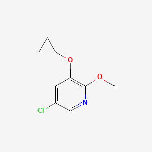 molecular formula C9H10ClNO2 B14831676 5-Chloro-3-cyclopropoxy-2-methoxypyridine 