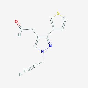 2-(1-(prop-2-yn-1-yl)-3-(thiophen-3-yl)-1H-pyrazol-4-yl)acetaldehyde