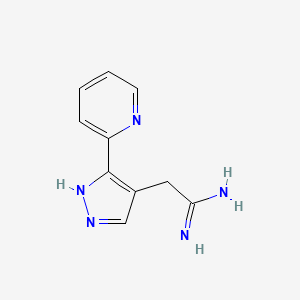 molecular formula C10H11N5 B1483169 2-(3-(pyridin-2-yl)-1H-pyrazol-4-yl)acetimidamide CAS No. 2098079-78-6