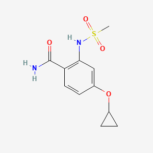 molecular formula C11H14N2O4S B14831699 4-Cyclopropoxy-2-(methylsulfonamido)benzamide 