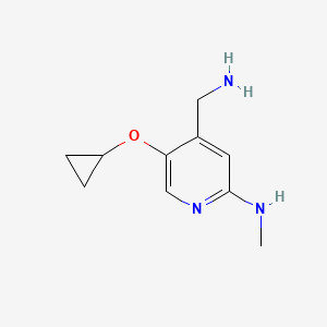 molecular formula C10H15N3O B14831717 4-(Aminomethyl)-5-cyclopropoxy-N-methylpyridin-2-amine 