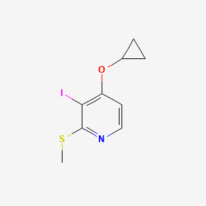 molecular formula C9H10INOS B14831720 4-Cyclopropoxy-3-iodo-2-(methylthio)pyridine 