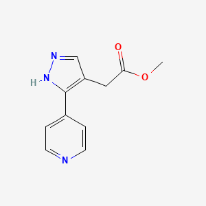 molecular formula C11H11N3O2 B1483173 methyl 2-(3-(pyridin-4-yl)-1H-pyrazol-4-yl)acetate CAS No. 2098139-40-1