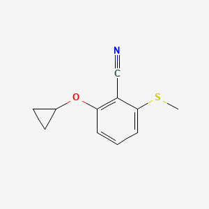 molecular formula C11H11NOS B14831737 2-Cyclopropoxy-6-(methylthio)benzonitrile 