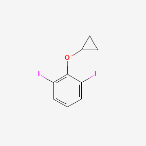 molecular formula C9H8I2O B14831740 2-Cyclopropoxy-1,3-diiodobenzene 