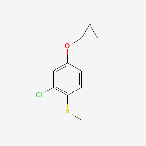 molecular formula C10H11ClOS B14831774 (2-Chloro-4-cyclopropoxyphenyl)(methyl)sulfane 