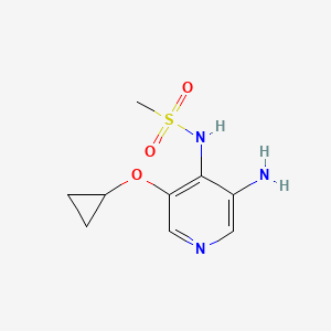 molecular formula C9H13N3O3S B14831785 N-(3-Amino-5-cyclopropoxypyridin-4-YL)methanesulfonamide 