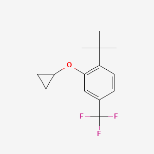 molecular formula C14H17F3O B14831788 1-Tert-butyl-2-cyclopropoxy-4-(trifluoromethyl)benzene 