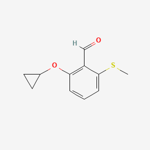 molecular formula C11H12O2S B14831791 2-Cyclopropoxy-6-(methylthio)benzaldehyde 