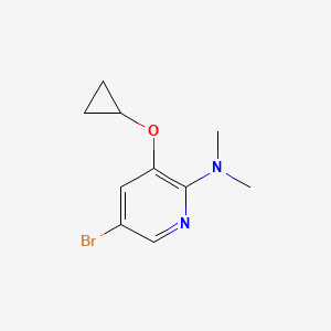 molecular formula C10H13BrN2O B14831795 5-Bromo-3-cyclopropoxy-N,N-dimethylpyridin-2-amine 