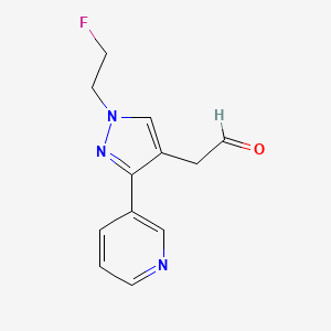 molecular formula C12H12FN3O B1483181 2-(1-(2-氟乙基)-3-(吡啶-3-基)-1H-吡唑-4-基)乙醛 CAS No. 2098138-43-1