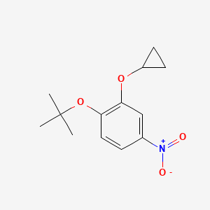 molecular formula C13H17NO4 B14831836 1-Tert-butoxy-2-cyclopropoxy-4-nitrobenzene 