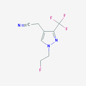 molecular formula C8H7F4N3 B1483186 2-(1-(2-氟乙基)-3-(三氟甲基)-1H-吡唑-4-基)乙腈 CAS No. 2097969-77-0