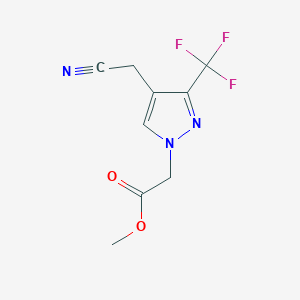 molecular formula C9H8F3N3O2 B1483187 methyl 2-(4-(cyanomethyl)-3-(trifluoromethyl)-1H-pyrazol-1-yl)acetate CAS No. 2098139-63-8