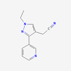 2-(1-ethyl-3-(pyridin-3-yl)-1H-pyrazol-4-yl)acetonitrile
