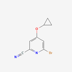 molecular formula C9H7BrN2O B14831900 6-Bromo-4-cyclopropoxypicolinonitrile 