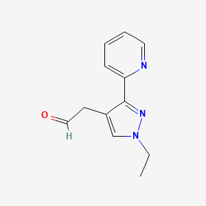 2-(1-ethyl-3-(pyridin-2-yl)-1H-pyrazol-4-yl)acetaldehyde