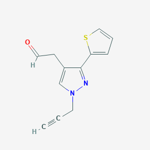 2-(1-(prop-2-yn-1-yl)-3-(thiophen-2-yl)-1H-pyrazol-4-yl)acetaldehyde