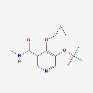 molecular formula C14H20N2O3 B14831935 5-Tert-butoxy-4-cyclopropoxy-N-methylnicotinamide 