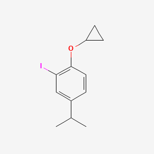 molecular formula C12H15IO B14831946 1-Cyclopropoxy-2-iodo-4-isopropylbenzene 