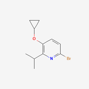 molecular formula C11H14BrNO B14831952 6-Bromo-3-cyclopropoxy-2-isopropylpyridine 