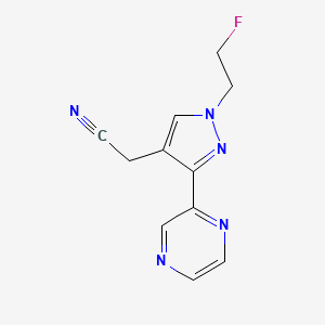 2-(1-(2-fluoroethyl)-3-(pyrazin-2-yl)-1H-pyrazol-4-yl)acetonitrile