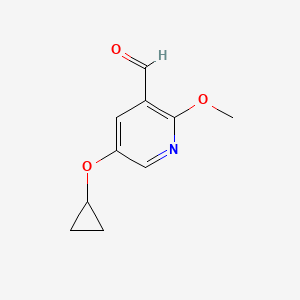 molecular formula C10H11NO3 B14831991 5-Cyclopropoxy-2-methoxynicotinaldehyde 