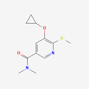 molecular formula C12H16N2O2S B14831994 5-Cyclopropoxy-N,N-dimethyl-6-(methylthio)nicotinamide 