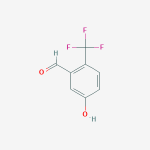 molecular formula C8H5F3O2 B14832022 5-Hydroxy-2-(trifluoromethyl)benzaldehyde 