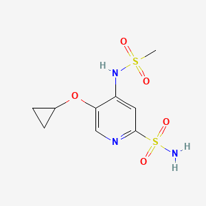 molecular formula C9H13N3O5S2 B14832029 5-Cyclopropoxy-4-(methylsulfonamido)pyridine-2-sulfonamide 