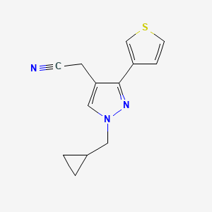 2-(1-(cyclopropylmethyl)-3-(thiophen-3-yl)-1H-pyrazol-4-yl)acetonitrile