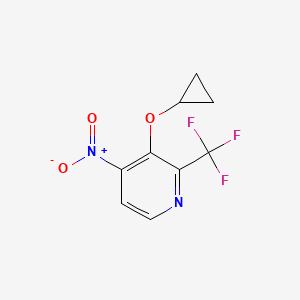 molecular formula C9H7F3N2O3 B14832057 3-Cyclopropoxy-4-nitro-2-(trifluoromethyl)pyridine 