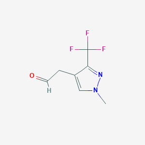 molecular formula C7H7F3N2O B1483206 2-(1-methyl-3-(trifluoromethyl)-1H-pyrazol-4-yl)acetaldehyde CAS No. 2098088-95-8