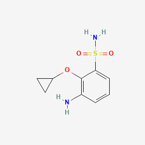 molecular formula C9H12N2O3S B14832063 3-Amino-2-cyclopropoxybenzenesulfonamide 