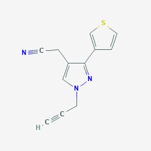 2-(1-(prop-2-yn-1-yl)-3-(thiophen-3-yl)-1H-pyrazol-4-yl)acetonitrile
