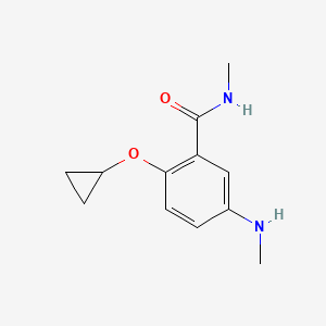 molecular formula C12H16N2O2 B14832077 2-Cyclopropoxy-N-methyl-5-(methylamino)benzamide 