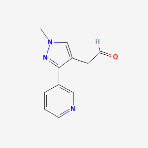 2-(1-methyl-3-(pyridin-3-yl)-1H-pyrazol-4-yl)acetaldehyde
