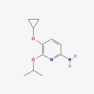 molecular formula C11H16N2O2 B14832082 5-Cyclopropoxy-6-isopropoxypyridin-2-amine 