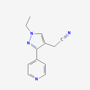 2-(1-ethyl-3-(pyridin-4-yl)-1H-pyrazol-4-yl)acetonitrile