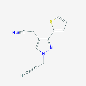 2-(1-(prop-2-yn-1-yl)-3-(thiophen-2-yl)-1H-pyrazol-4-yl)acetonitrile
