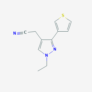 2-(1-ethyl-3-(thiophen-3-yl)-1H-pyrazol-4-yl)acetonitrile