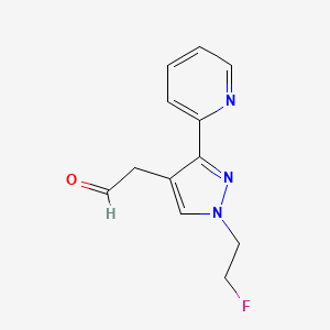 2-(1-(2-fluoroethyl)-3-(pyridin-2-yl)-1H-pyrazol-4-yl)acetaldehyde